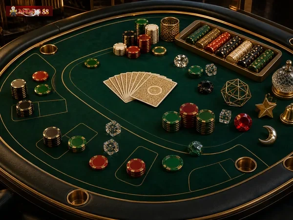 Tampilan permainan Joker Poker dengan susunan kartu pertama